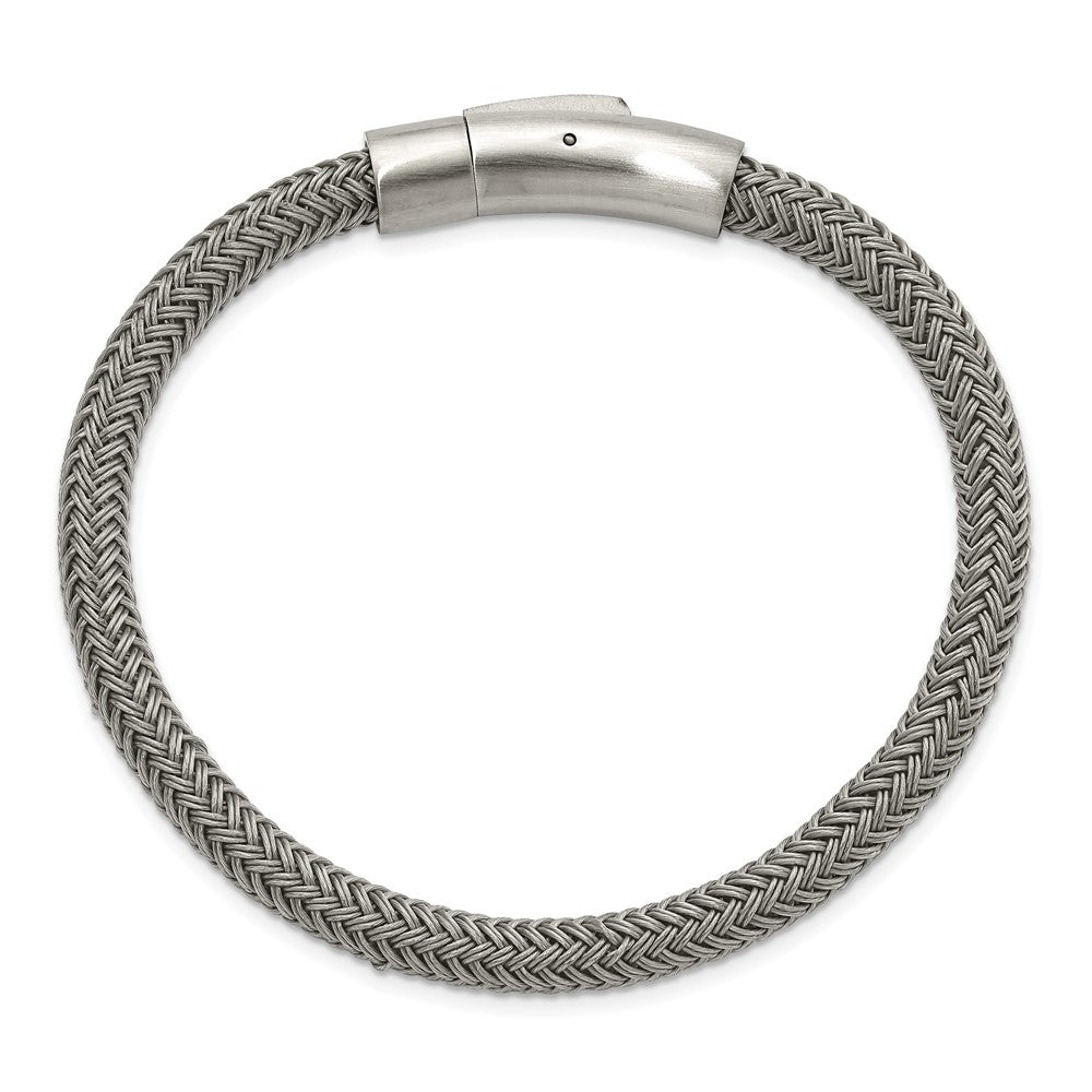 Chisel Stainless Steel Brushed and Polished Wire 8.25 inch Bracelet SRB2814-8.25