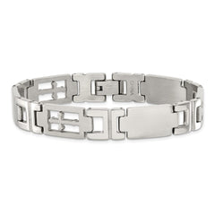 Chisel Stainless Steel Brushed and Polished Cross 8.25 inch Link Bracelet SRB282-8.5