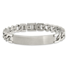 Chisel Stainless Steel Brushed and Polished Curb Chain 8.5 inch ID Bracelet with .5 inch Extension SRB2835-8.5