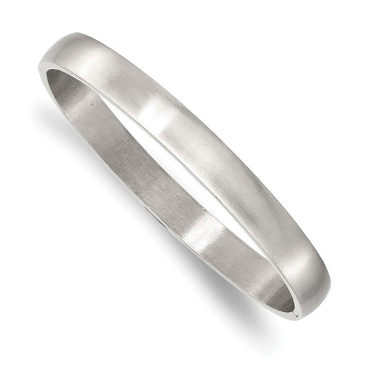 Chisel Stainless Steel Brushed and Polished 8mm Hinged Bangle SRB2840