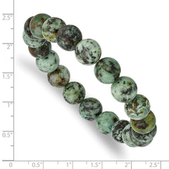 Chisel 10mm African Pine Agate Beaded Stretch Bracelet SRB2871