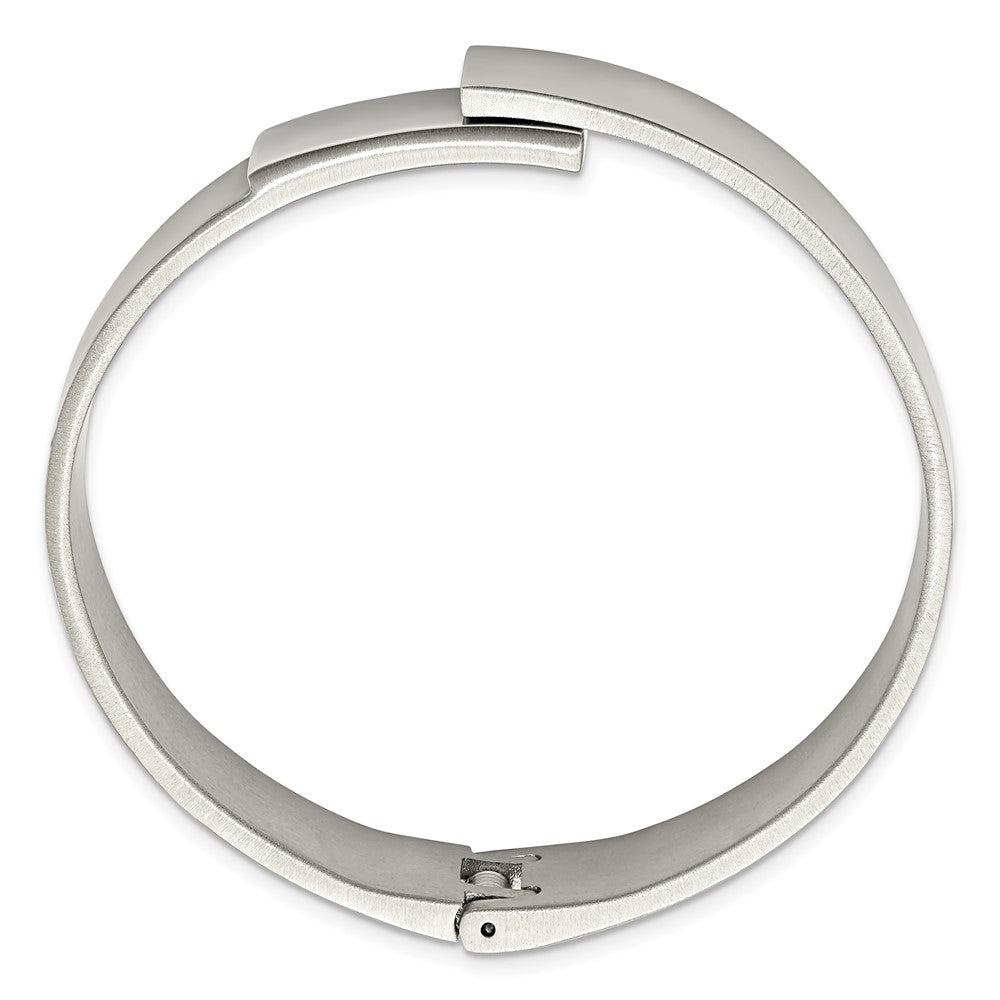 Chisel Stainless Steel Brushed and Polished 13mm Hinged Bangle SRB2899