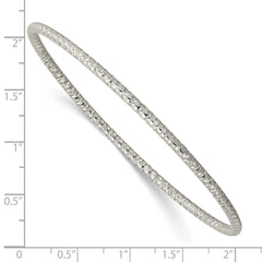 Chisel Stainless Steel Polished and Textured 2mm Slip on Bangle SRB2900