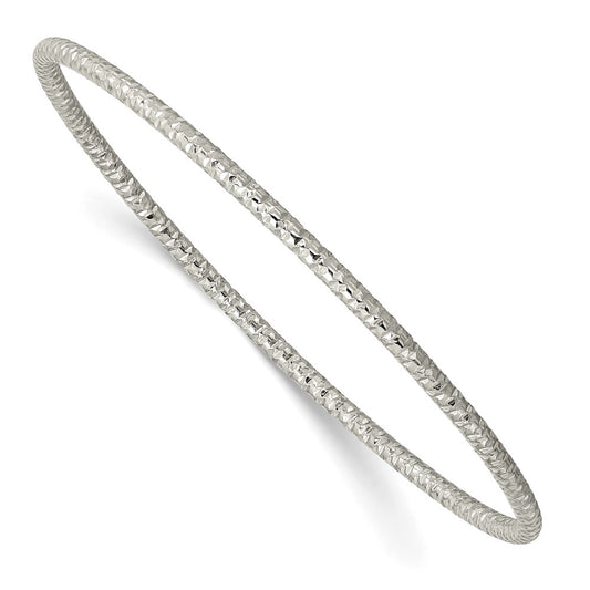 Chisel Stainless Steel Polished and Textured 2mm Slip on Bangle SRB2900