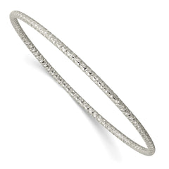 Chisel Stainless Steel Polished and Textured 2mm Slip on Bangle SRB2900