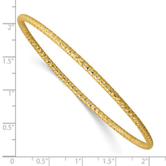 Chisel Stainless Steel Polished and Textured Yellow IP-plated 2mm Slip on Bangle SRB2901