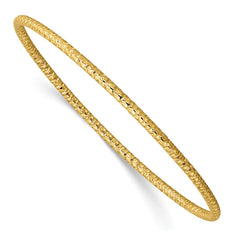 Chisel Stainless Steel Polished and Textured Yellow IP-plated 2mm Slip on Bangle SRB2901