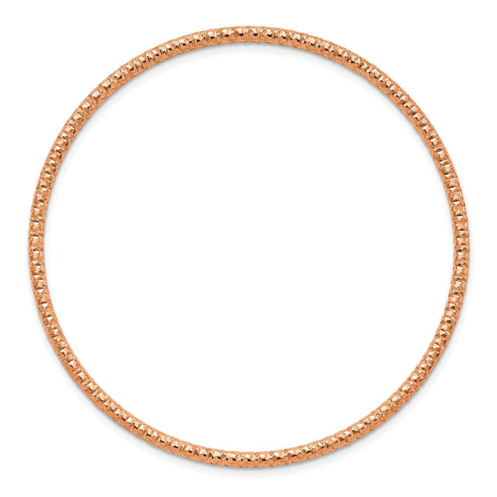 Chisel Stainless Steel Polished and Textured Rose IP-plated 2mm Slip on Bangle SRB2902