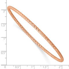 Chisel Stainless Steel Polished and Textured Rose IP-plated 2mm Slip on Bangle SRB2902