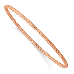 Chisel Stainless Steel Polished and Textured Rose IP-plated 2mm Slip on Bangle SRB2902