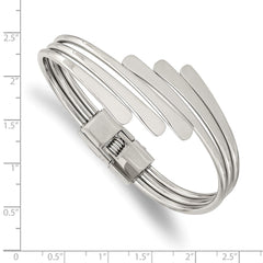 Chisel Stainless Steel Polished Hinged Bangle SRB2908