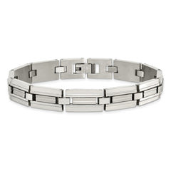 Chisel Stainless Steel Brushed and Polished 8.5 inch Link Bracelet SRB2956-8.5