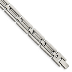 Chisel Stainless Steel Brushed and Polished 8.5 inch Link Bracelet SRB2956-8.5