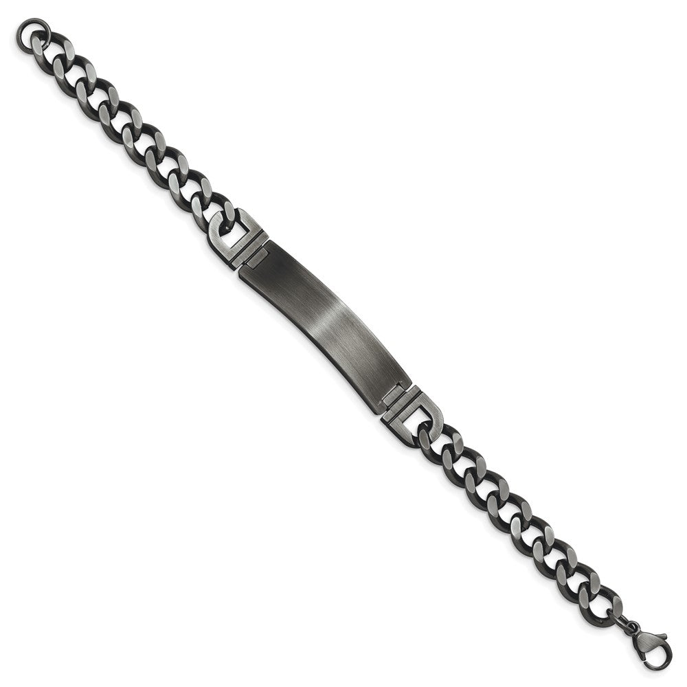 Chisel Stainless Steel Brushed Antiqued White Bronze Plated Curb Chain 8.75 inch ID Bracelet SRB2962-8.75