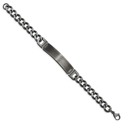 Chisel Stainless Steel Brushed Antiqued White Bronze Plated Curb Chain 8.75 inch ID Bracelet SRB2962-8.75