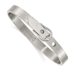 Chisel Stainless Steel Brushed and Polished Belt Hinged Bracelet SRB303