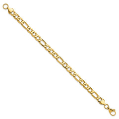 Chisel Stainless Steel Polished Yellow IP-plated 7.50mm 8.25 inch Figaro Bracelet SRB3050-8.25