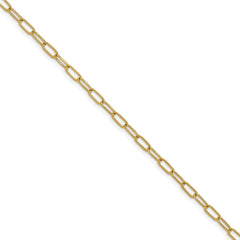 Chisel Stainless Steel Polished Yellow IP-plated Elongated Open Link Paperclip 6.5 inch Bracelet with 1 inch Extension SRB3052-6.5