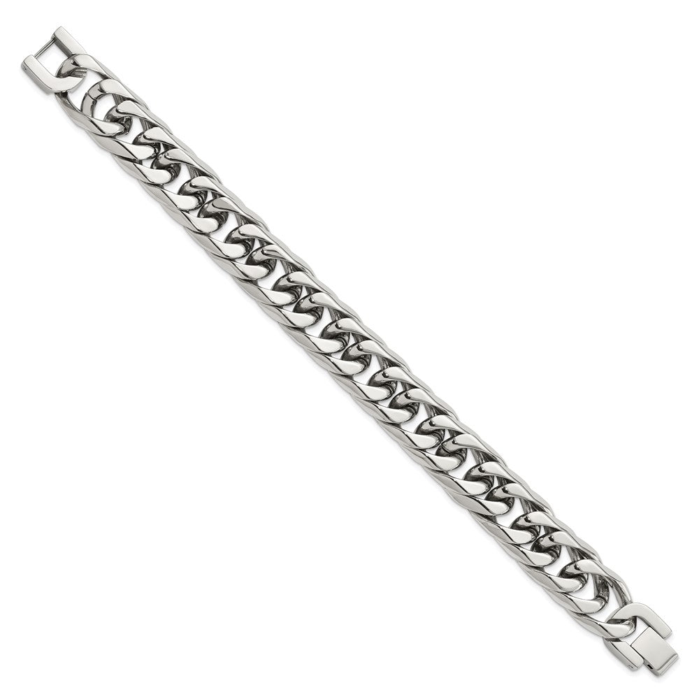Chisel Stainless Steel Polished 8.25 inch Heavy Curb Link Bracelet SRB3067-8.25