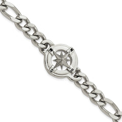 Chisel Stainless Steel Polished Compass 8.75 inch Bracelet SRB3075-8.75