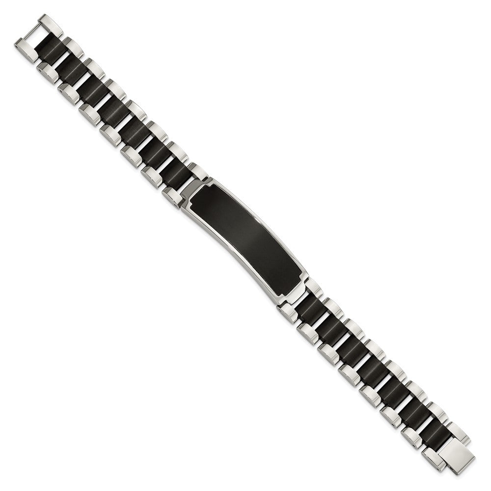 Chisel Stainless Steel Brushed and Polished Black IP-plated 8.5 inch ID Bracelet SRB3078-8.5