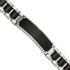 Chisel Stainless Steel Brushed and Polished Black IP-plated 8.5 inch ID Bracelet SRB3078-8.5