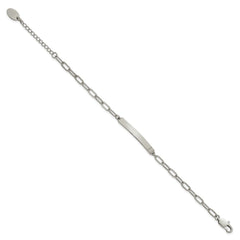 Chisel Stainless Steel Polished Paperclip Link Chain 6.5 inch with 1.25 inch ID Bracelet SRB3146-6.5