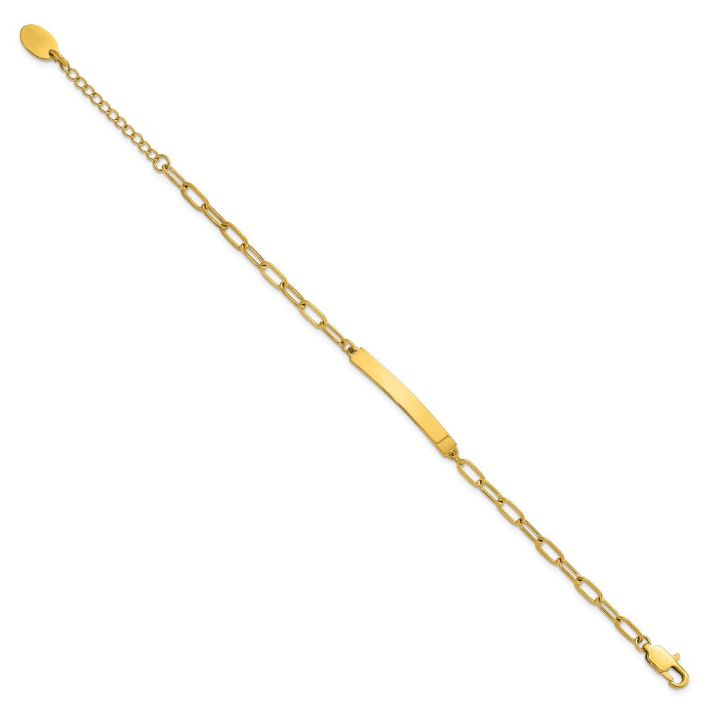 Chisel Stainless Steel Polished Yellow IP-plated Paperclip Link Chain 6.5 inch ID Bracelet with 1.25 inch Extension SRB3147-6.5