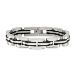 Chisel Stainless Steel Polished Black IP-plated 8.5 inch Bracelet SRB3156-8.5