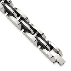 Chisel Stainless Steel Polished Black IP-plated 8.5 inch Bracelet SRB3156-8.5
