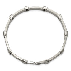 Chisel Stainless Steel Brushed and Polished with Diamond-cut 14K Gold Accent 8.25 inch Link Bracelet SRB3187-8.25