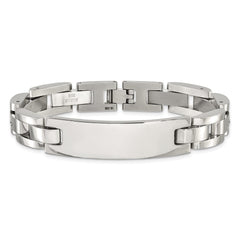 Chisel Stainless Steel Polished with 14K White Gold Accent and Diamond 8.5in ID Link Bracelet SRB3189-8.5
