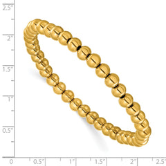 Chisel Stainless Steel Polished Yellow IP-plated 6mm Beaded 7.75 inch Stretch Bracelet SRB3206