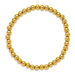 Chisel Stainless Steel Polished Yellow IP-plated 6mm Beaded 8.25 inch Stretch Bracelet SRB3207