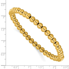 Chisel Stainless Steel Polished Yellow IP-plated 6mm Beaded 8.25 inch Stretch Bracelet SRB3207