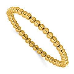 Chisel Stainless Steel Polished Yellow IP-plated 6mm Beaded 8.25 inch Stretch Bracelet SRB3207
