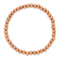 Chisel Stainless Steel Polished Rose IP-plated 6mm Beaded 8.25 inch Stretch Bracelet SRB3209
