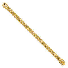 Chisel Stainless Steel Polished Yellow IP-plated with CZ 9.25 inch Curb Link Bracelet SRB3218-9.25