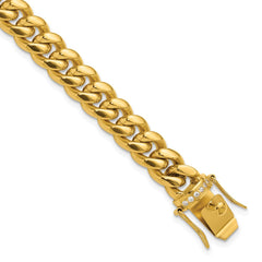 Chisel Stainless Steel Polished Yellow IP-plated with CZ 9.25 inch Curb Link Bracelet SRB3218-9.25