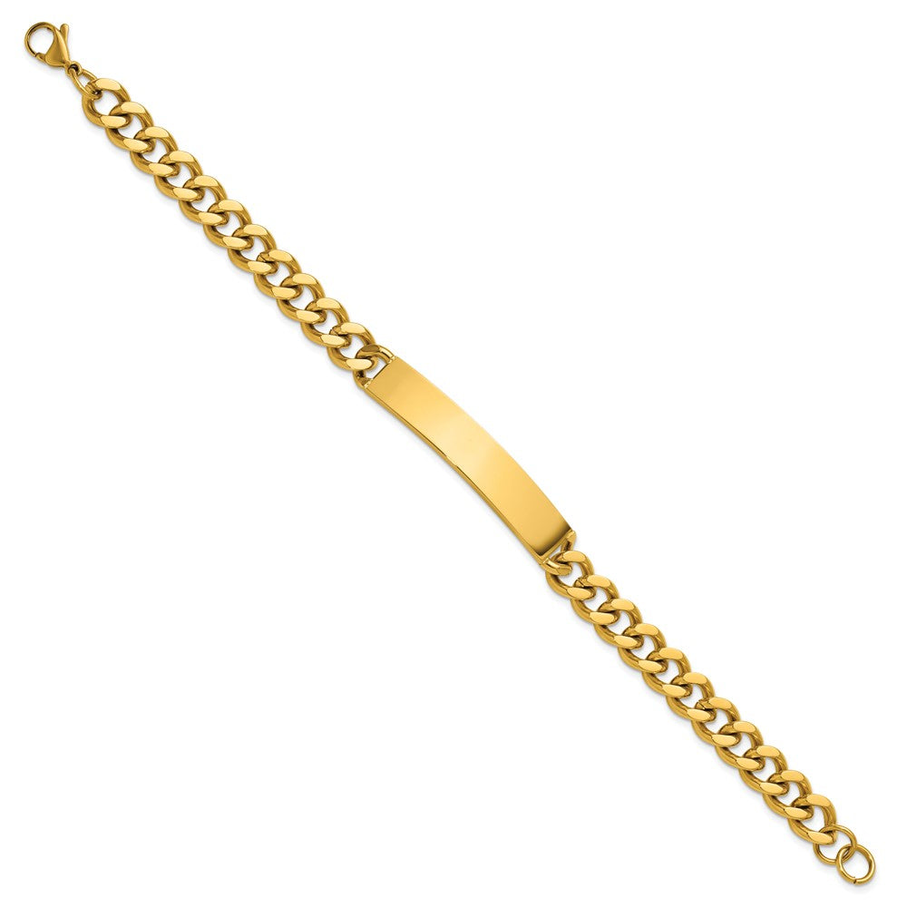 Chisel Stainless Steel Polished Yellow IP-plated Curb Link 8.5 inch ID Bracelet SRB3229-8.5