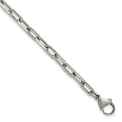 Chisel Stainless Steel Polished 6.5 inch Plus a 1.5 inch Extension Paperclip Chain Link Bracelet SRB3247-6.5