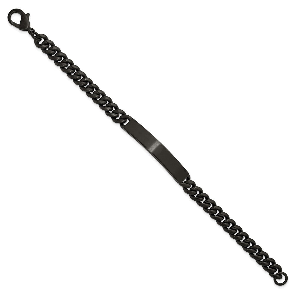 Chisel Stainless Steel Brushed Black IP-plated Curb Link 8mm 8.5 inch ID Bracelet SRB3287-8.5