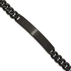 Chisel Stainless Steel Brushed Black IP-plated Curb Link 8mm 8.5 inch ID Bracelet SRB3287-8.5