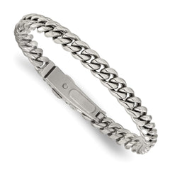 Chisel Stainless Steel Polished 8mm 8 inch Link Bracelet SRB3290-8