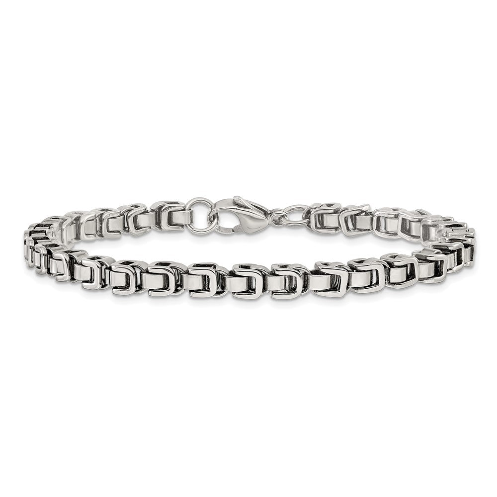 Chisel Stainless Steel Polished 8.5 inch Chain Link Bracelet SRB3302-8.5