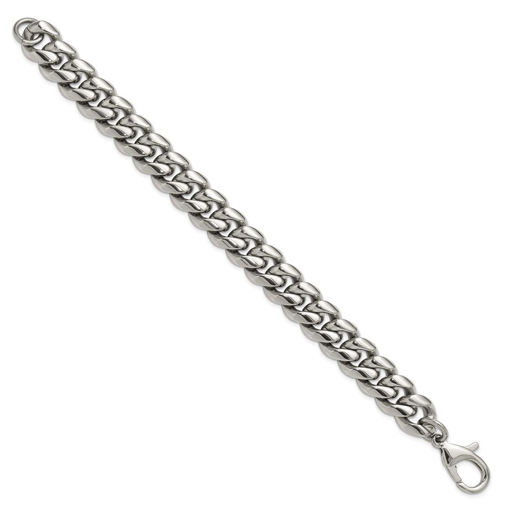 Chisel Stainless Steel Polished 14mm 8.5 inch Curb Link Bracelet SRB3305-8.5