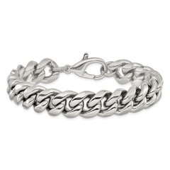 Chisel Stainless Steel Polished 14mm 8.5 inch Curb Link Bracelet SRB3305-8.5