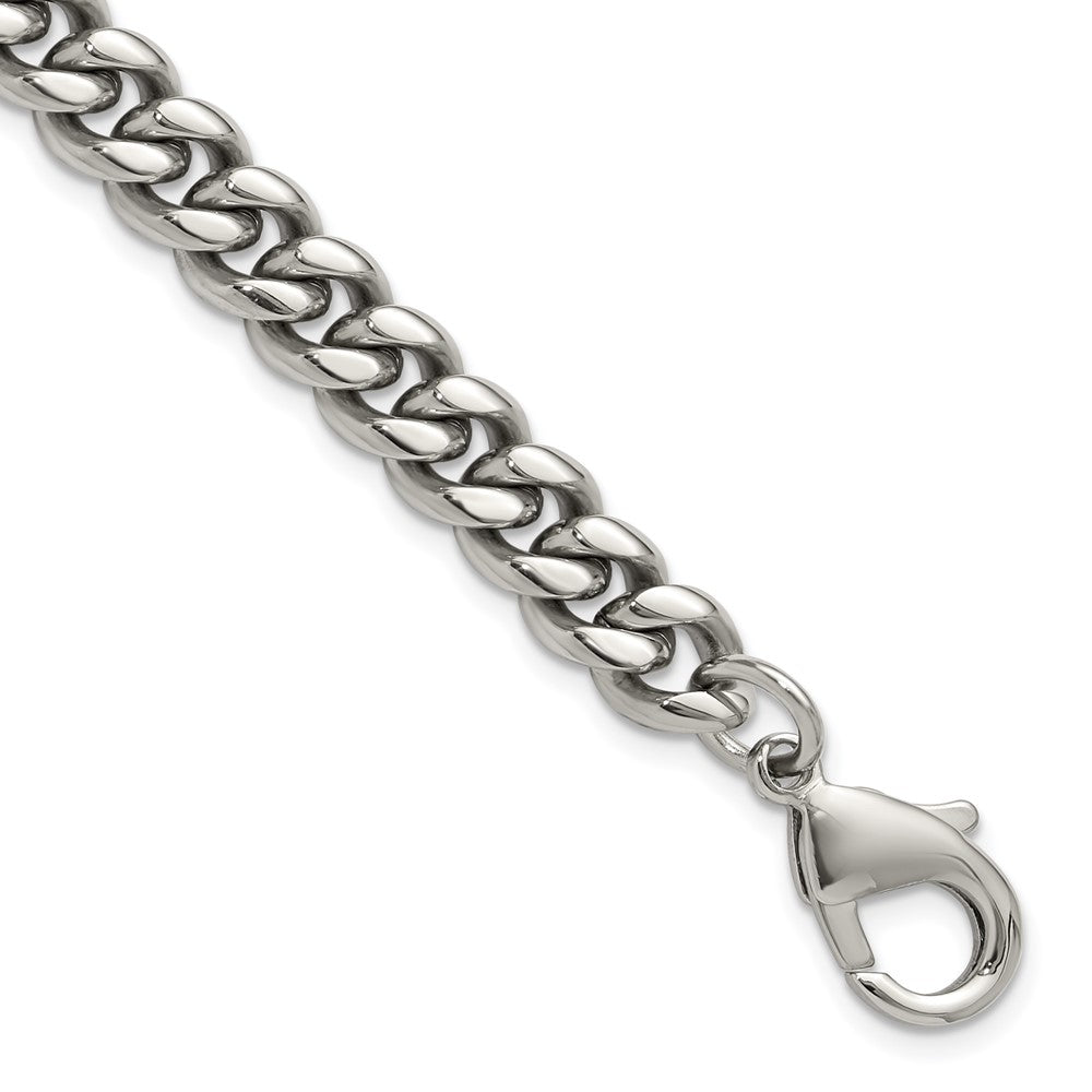 Chisel Stainless Steel Polished 8mm 8.5 inch Curb Link Bracelet SRB3306-8.5