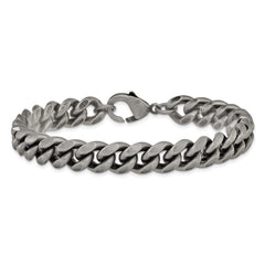 Chisel Stainless Steel Antiqued and Brushed 10mm 8.5 inch Curb Link Bracelet SRB3309-8.5
