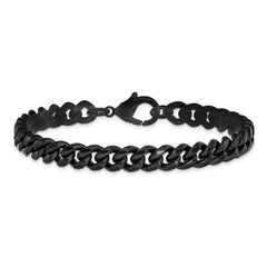 Chisel Stainless Steel Polished 8mm Black IP-plated 8.5 inch Curb Link Bracelet SRB3310-8.5